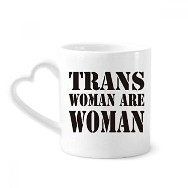 Imagem de Caneca transgênero LGBT Trans Woman Support Coffee Ceramic Drinkware Copo de coração de vidro