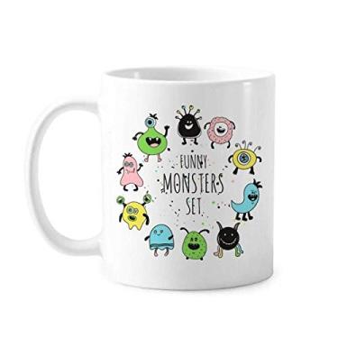Imagem de Conjunto de canecas de cerâmica de cerâmica com monstro do universo e alienígena
