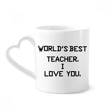 Imagem de World Best Deskmate I Love You Caneca de café cerâmica copo de coração de vidro