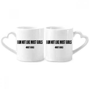 Imagem de Quote Joke Most Girls Said Conjunto de canecas de porcelana para casais, coração de cerâmica