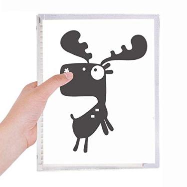 Imagem de Caderno de desenhos animados de veado com animais, diário de folhas soltas recarregável, papelaria