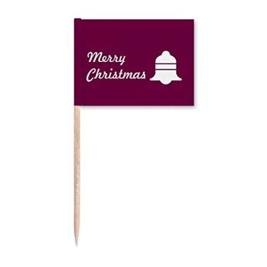 Imagem de Marcador de palito de dente dourado Christmas Bell Bless Decoração de festa