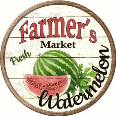 Imagem de Smart Blonde Farmers Market Watermelon Novelty Metal Circular Sign C-624