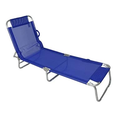 Imagem de Cadeira Espreguiçadeira em Alumínio e Textilene Azul Bel