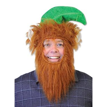 Imagem de Beistle Leprechaun 1 pç 20810, chapéu com barba, tamanho único, marrom/branco/verde