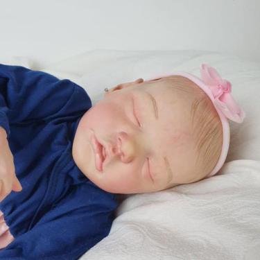 Imagem de Bebê Reborn Olhos Fechados Pronta Entrega + Bolsa - Mundo Azul E Rosa