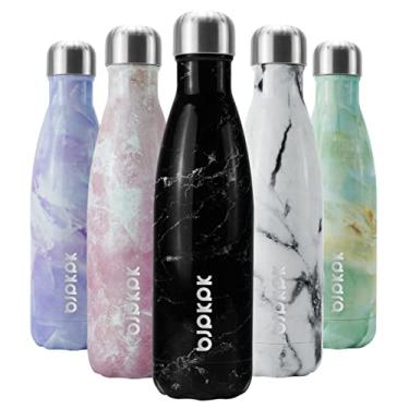 Imagem de BJPKPK Garrafas de água isoladas - 500 ml - Garrafas de água de aço inoxidável, garrafas de água esportivas Mantenha frio por 24 horas e quente por 12 horas, garrafas de água infantis
