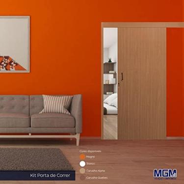 Imagem de Porta de Correr Melamínica Sobrepor Batente Alizar Superior 10cm Lateral 5cm 215x70cm 60mm Mgm