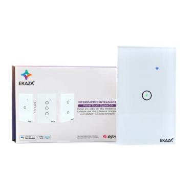 Imagem de EKAZA Interruptor Inteligente, Touch, Zigbee 3.0, 4x2, 1 Botão, Branco, Compativel com Google home e Alexa, T207-1ZW