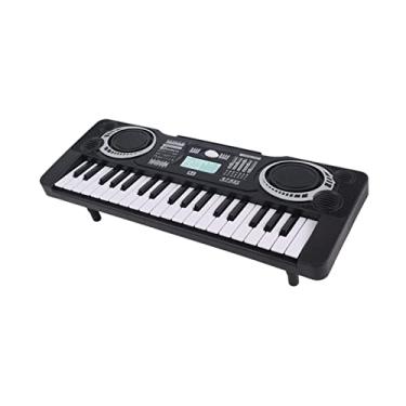 Imagem de Kokiya Piano de teclado elétrico portátil de 37 teclas, brinquedos de educação infantil, instrumento de música, órgão eletrônico portátil para shows ao ar, PRETO