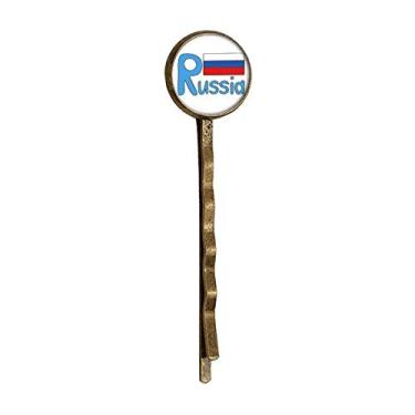 Imagem de Boné de metal retrô com estampa azul da bandeira nacional da Rússia