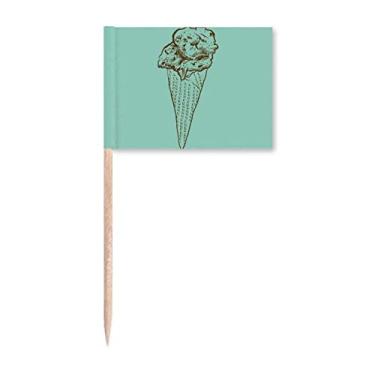 Imagem de Bandeiras de palito de sorvete com chocolate crocante, enfeite de festa