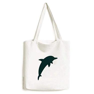 Imagem de Blue Ocean Streamline Bolsa de lona com estampa de golfinho