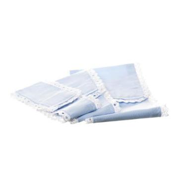 Imagem de Jogo De Capas De Tecido Azul Para Kit Higiene Bebê Menino  (Conj. 3 Pe