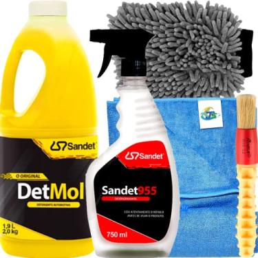 Imagem de Kit Lavagem Pesada de Motor Moto Carro Corrente Chassi Caixa de Rodas Detmol 2L 955 Spray Sandet