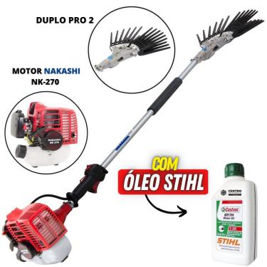 Imagem de Derriçadeira de Café Nakashi com Haste 1100mm Motor NK-270 25cc e Kit Garra Dupla Pro 2...