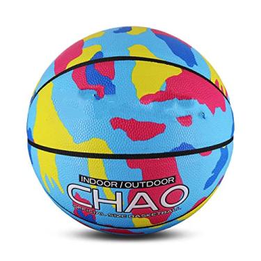 Imagem de Bola de basquete de artigos esportivos para adultos e crianças, basquete profissional ao ar livre interno tamanho oficial 7 e tamanho 5, presente feito para jogos de basquete internos e externos (tamanho 9, azul)