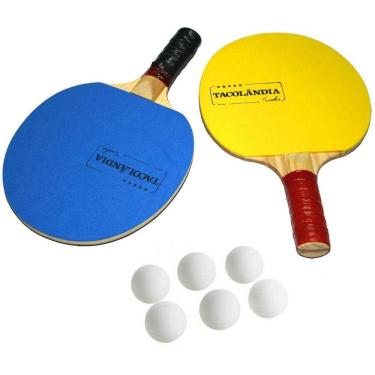 Imagem de Kit 2 Raquetes 6 Bolas Ping-pong Tênis De Mesa