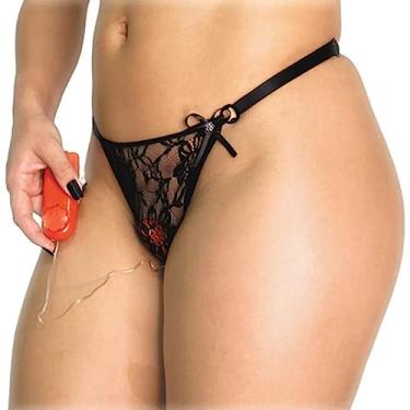 Imagem de Calcinha Tanga Preta Com Bullet Vermelho Pimenta Sexy 6200