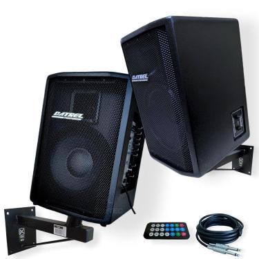 Imagem de KIT CAIXA SOM ATIVA PASSIVA 10" 400W SUPORTE DATREL BT PROF