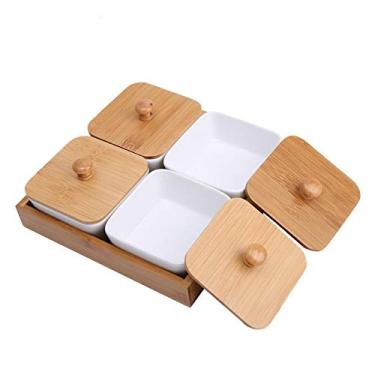 Imagem de Travessas de servir, bandeja de servidor, pratos removíveis, compartimentos separados para condimentos, molho de molho de mergulho, nozes, doces, petisco, queijo (tipo 3)