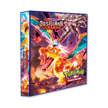 Imagem de Álbum Pasta Fichário Pokemon Escarlete e Violeta Obsidiana em Chamas Capa Dura Reforçado Coleção Cards