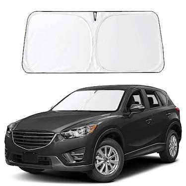 Imagem de EcoNour Para-brisa de carro para Mazda CX5 com bolsa de armazenamento | Protetor solar de janela frontal para raios UV e calor solar | Acessórios para interior do carro para modelos Mazda CX-5 2017-2023