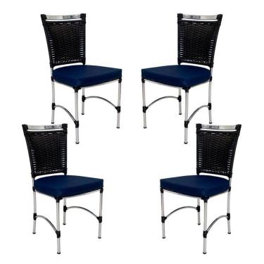 Imagem de 4 Cadeiras em Alumínio e Fibra Sintética JK Cozinha Edícula