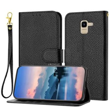 Imagem de Carteira Wallet Case Compatible with Samsung Galaxy A8 2018/A5 2018/A530 for Women and Men,Flip Leather Cover with Card Holder, Shockproof TPU Inner Shell Phone Cover & Kickstand (Size : Black)