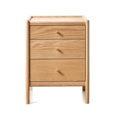 Imagem de Mesas laterais de cama todas as mesas de cabeceira de madeira com 3 gavetas mesa de cabeceira cor de madeira original armário lateral estreito móveis de cabeceira para armazenamento de espaço pequeno mesas de cabeceira para quarto (cor: B)