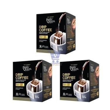 Imagem de Café Gourmet Drip Coffee Prima Qualita - 3 Cxs Com 10 Sachês