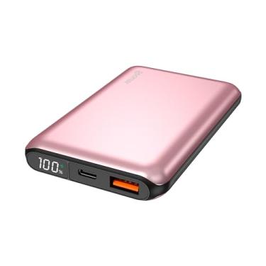 Imagem de Geonav Power Bank, Carregador Portátil Universal 10.000mAh, USB-A (até 18W) + USB-C (até 20W), Compacto, Carregamento Rápido, Pass Through, Led Indicador de Bateria, PB10K20WRG, Rosa
