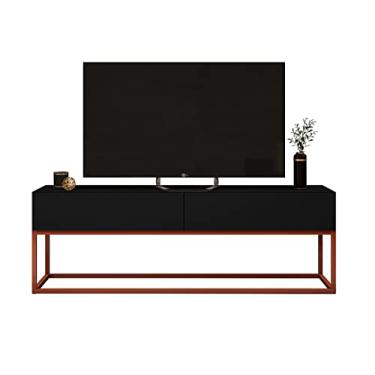 Imagem de Rack Eros Estilo Industrial 140cm Sala Estar Preto/Cobre