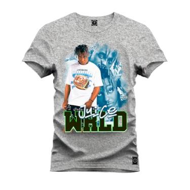 Imagem de Camiseta Plus Size Premium 100% Algodão Estampada Shirt Unissex Juice Wrld Cinza G3