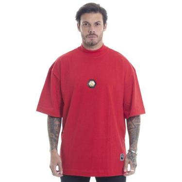 Imagem de Camiseta Rich Young Oversized Gola Alta Medalhão Vermelha
