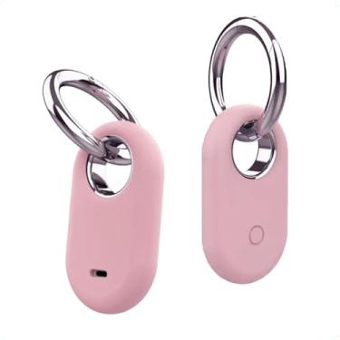 Imagem de Capa Case Silicone com Chaveiro para Rastreador Samsung Galaxy Smarttag2 Localizador Anti Queda Anti Perda Anti Riscos para Chaves Pet Mala (ROSA-CLARO)