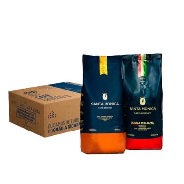 Imagem de Kit Café Santa Mônica Grãos Gourmet 1kg e Torra Italiana 1kg