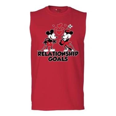 Imagem de Camiseta masculina masculina Steamboat Willie Relationship Goals Muscle Classic Vibe retrô icônico vintage, Vermelho, P