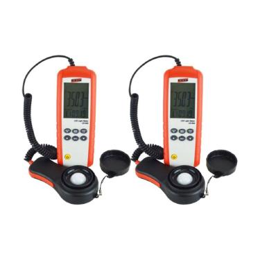 Imagem de Kit 2 Luxímetro Digital Escala 40 A 400000 Lux Memoria 99 Medições Registro Dados Ld-550 Portátil Instrutherm Com Estojo