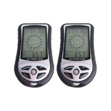 Imagem de Kit 2 Barômetro Altímetro Multifunções Relógio Previsão Tempo Bússola Pressão Ar Termômetro Bar-100 Portátil Instrutherm