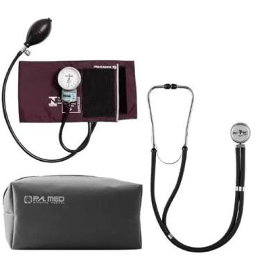 Imagem de Kit Aparelho Pressao Esfigmo Aneroide Estetoscopio Multi Pa Med - Pa Med (VINHO) (VINHO)