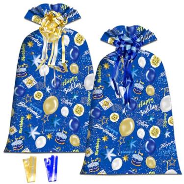 Imagem de OILCUP 2 sacos de presente grandes sacos de armazenamento de plástico grandes 122 x 91 cm com 2 peças de flores para grande, sacolas de presente de bicicleta para crianças, aniversários, festas, chás de bebê para novos pais