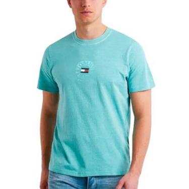 Imagem de Camiseta Tommy Jeans Masculina Timeless Circle Badge Azul Turquesa-Masculino