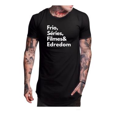 Imagem de Camiseta Longline Frase Frio Séries Filmes Edredom