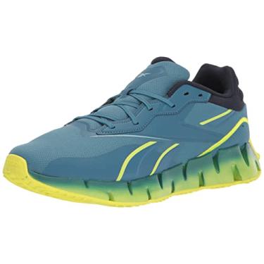 Imagem de Reebok Zig Dynamica 4, Azul aço/amarelo ácido solar/azul-marinho vetor, 13.5 Women/12 Men