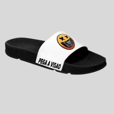 Imagem de Chinelo Slide Adulto e Infantil Desenho Kids Confortável Estampado Carinha Caveira-Masculino