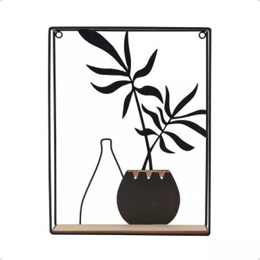 Imagem de Prateleira Decorativa Ferro E Mdf 40Cm