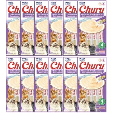 Imagem de Kit 12 Churu Petisco Para Gatos Vários Sabores Escolher Inaba - 48 Tubetes (KIt 12 (48 Tubetes), Frango com Camarão)