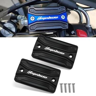 Imagem de Para HAYABUSA GSX1300 R GSX-R1300 GSX1300 R 2008-2020 2019 2018 Acessórios de motocicleta Tampa de fluido de óleo Tampa do reservatório do cilindro da embreagem do freio (preto)