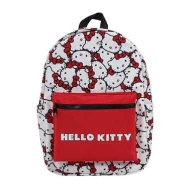 Imagem de Mochila de viagem Hello Kitty Head Toss AOP com Hello Kitty Verbiage da Sanrio, Multicolorido., OSFA, Mochilas de viagem